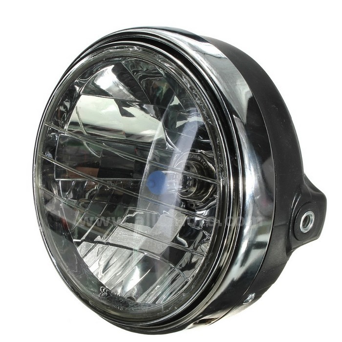 154 12V 7 Inch Round Headlight Halogen H4 Bulb Head Lamp Side Mount Style Honda Kawasaki Suzuki-Yamaha